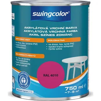 Lak na dřevo Swingcolor Barevný email, purpurový, polomatný, 750 ml 6171 750 4010