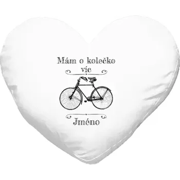 Polštář Polštář srdce 40x35 cm Mám o kolečko víc se jménem