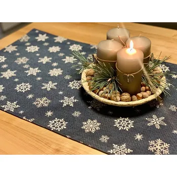 ubrus BYTEMA Gobelínový ubrus a šál MODRÁ VLOČKA 33 x 45 cm