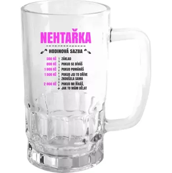 Sklenice Půllitr pro nehtařky - Hodinová sazba - nehtařka - čirý