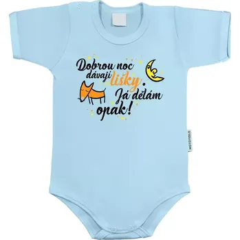 Kojenecký body Dětské body s krátkým rukávem Dobrou noc dávají lišky, já dělám opak!