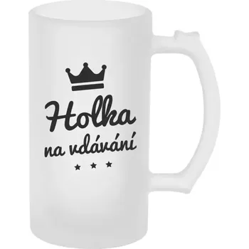 Sklenice Půllitr pro nevěstu - Holka na vdávání - matný