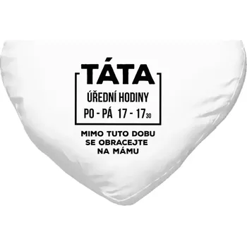Polštář Polštář srdce 40x35 cm Táta - úřední hodiny