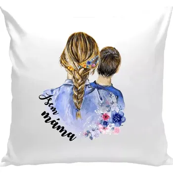 Polštář Polštář bílý 40x40 cm Jsem máma - kluk