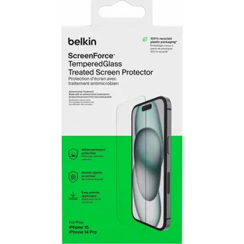 Belkin ScreenForce Pro TemperedGlass AM Screen Protection for iPhone 15/14 Pro