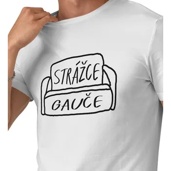 Pánské tričko Pánské triko bílé - Strážce gauče S