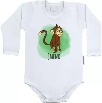 Kojenecký body Dětské body s dlouhým rukávem Opička