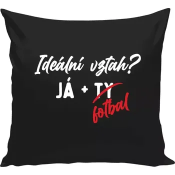 Polštář Polštář černý 40x40 cm Ideální vztah