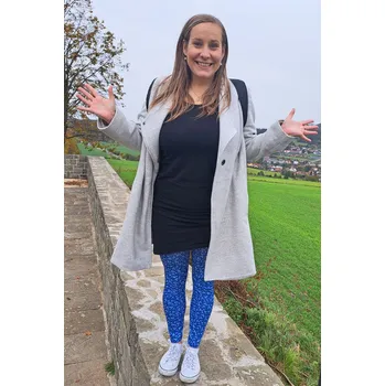 Dámské legíny Legíny Modrotisk I - modrá Legíny - velikost: XXL