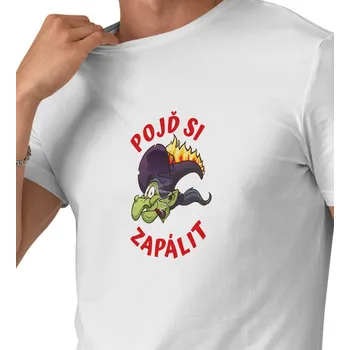 Pánské triko bílé - Pojď si zapálit 3XL