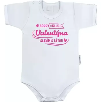 Kojenecký body Dětské body s krátkým rukávem Sorry kluci, Valentýna slavím s tátou