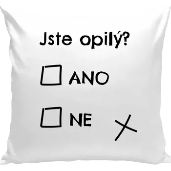 Polštář Polštář bílý 40x40 cm Jste opilý? Ano x ne