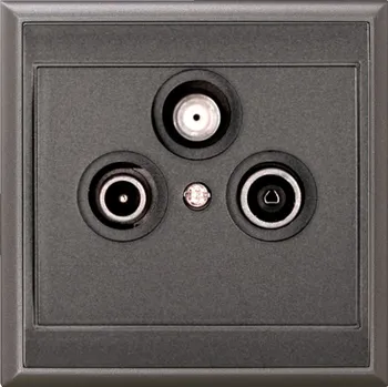 Elektrická zásuvka Lune Anténní zásuvka koncová, TV + R + SAT, termoplast, antracitová&nbsp;5001113811951