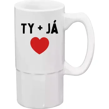 Sklenice Půllitr bílý vysoký TY + JÁ
