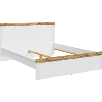 Postel BRW HOLTEN postel LOZ/160, bílá/dub woltan/bílý lesk