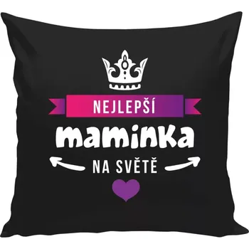 Polštář Polštář černý 40x40 cm Nejlepší maminka na světě