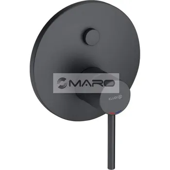 Vodovodní baterie Kludi Bozz Baterie vanová podomítková - vrchní díl s push přepínačem, černá matná, 386593976