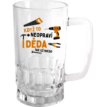 Sklenice Půllitr skleněný Když to neopraví děda, tak už nikdo