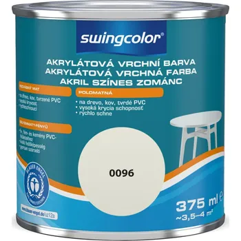 Lak na dřevo Swingcolor Bílý email, bílý, polomatný, 375 ml 6171 T0375 96