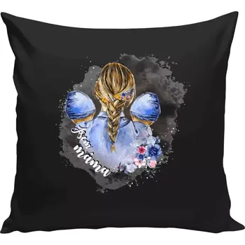 Polštář Polštář černý 40x40 cm Jsem máma - dva chlapečci