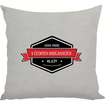 Polštář Polštář lněný 40x40 cm Všude dobře v... nejlíp