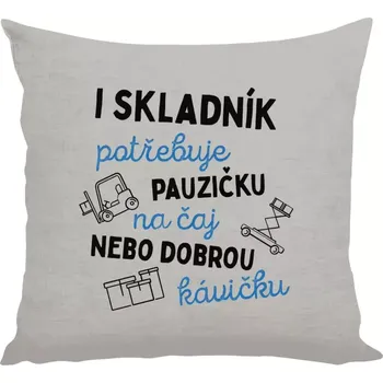Polštář Polštář lněný 40x40 cm I skladník potřebuje pauzičku