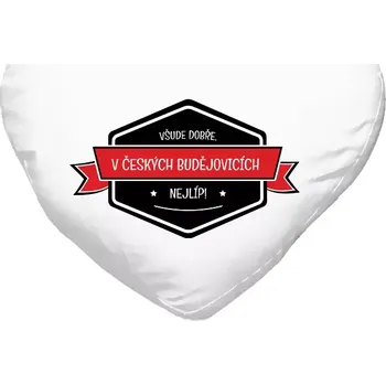 Polštář Polštář srdce 40x35 cm Všude dobře v... nejlíp