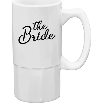 Sklenice Půllitr bílý vysoký The Bride