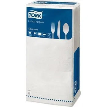 Papírový kapesník TORK – Zásobníky, ručníky a mýdla 477149 Ubrousky Advanced, bílé, 2 vrstvé, 33x33 cm, TORK ,balení 250 ks 13994