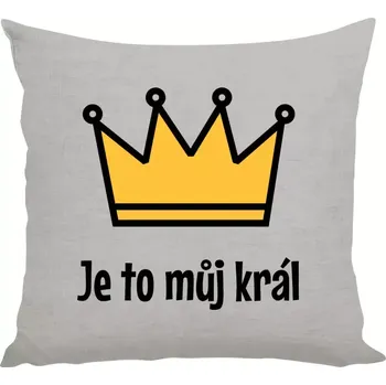 Polštář Polštář lněný 40x40 cm Je to můj král