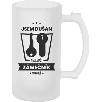 Sklenice Půllitr skleněný matný Nejlepší v okolí - zámečník