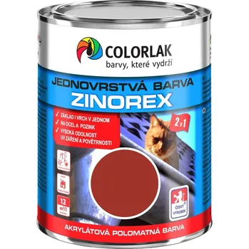 barva na kov Colorlak Zinorex S2211 Základní antikorozní barva 2 v 1, ohnivě červená, polomat, 600 ml&nbsp;S2211-A-R3000-L.60