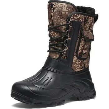 Pánská zimní obuv Pánské zimní boty do sněhu maskáčové lyžařské boty Barva: Hnědá, Velikost: 46