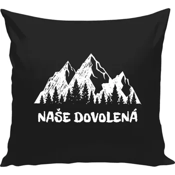 Polštář Polštář černý 40x40 cm Naše dovolená