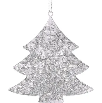 Vánoční dekorace Autronic Stromek kovový, na pověšení VCA139 SIL