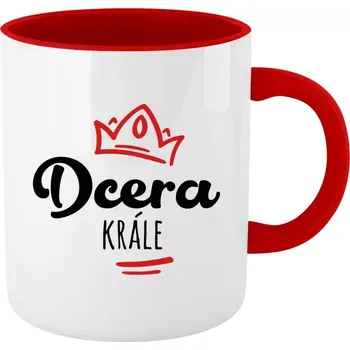Hrnek pro dceru - Dcera krále - červený vnitřek a ucho 330 ml