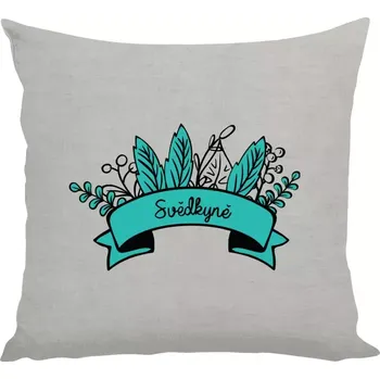 Polštář Polštář pro svědkyni - Svědkyně - zelené lupeny - 40 × 40 cm