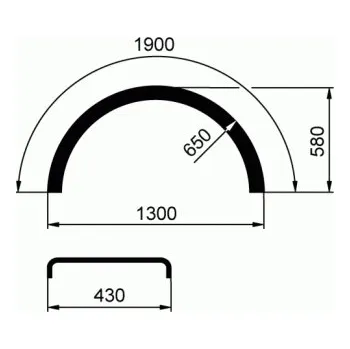 Blatník karosérie Blatník 430x1900 R650 návěs Panav 5336