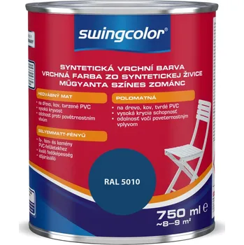 barva a nátěr na dřevo Swingcolor Barevný email, horská modř, polomatný, 750 ml 6141 T0750 5010