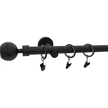 Garnýž Kovovégarnýže.cz Garnýž Smola modern 19 mm černá matná Varianta jednořadá nebo dvouřadá: Dvouřadá, Délka: 480 cm, Uchycení látky: Kroužky s žabkou