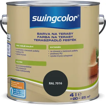 Barva na dřevo Swingcolor Barva na terasy, 4l, antracitová šedá 6192.T0004.7016