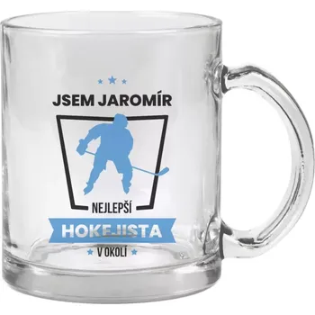 Hrnek 330 ml - skleněný Nejlepší v okolí - hokejista