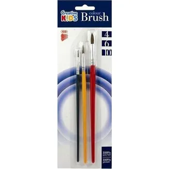 Umělecký štětec ICO Sada štětců, 3ks, č. 4-6-10, dřevěné, ICO Creative Kids 25921