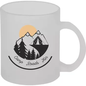 Hrnek 330 ml - skleněný matný Camp roads fun