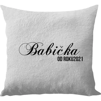Polštář Polštář bílý 40x40 cm - dlouhý chlup Babička od roku ...