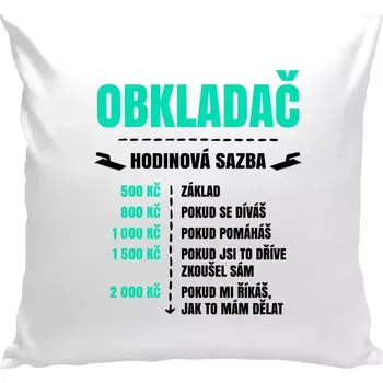 Polštář Polštář bílý 40x40 cm Hodinová sazba - obkladač
