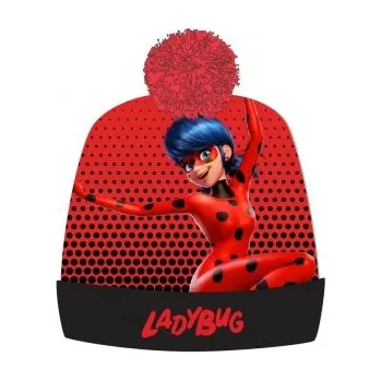 Čepice E plus M - Dívčí / dětská zimní čepice s bambulí Kouzelná beruška LADYBUG Miraculous 54