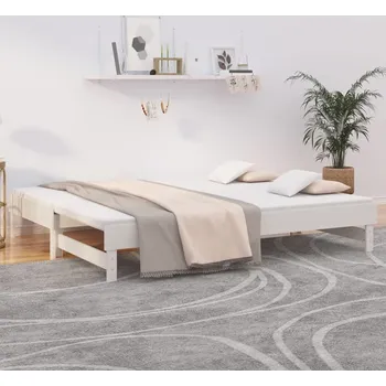Postel vidaXL Výsuvná postel 2x (80 x 200) cm masivní borovice [823385] Barva: Bílá
