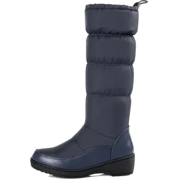 Dámské kozačky Prošívané sněhule zimní kozačky voděodolné s kožíškem Barva: Modrá, Velikost: 35