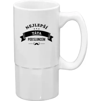 Sklenice Půllitr bílý vysoký Nejlepší táta pod sluncem